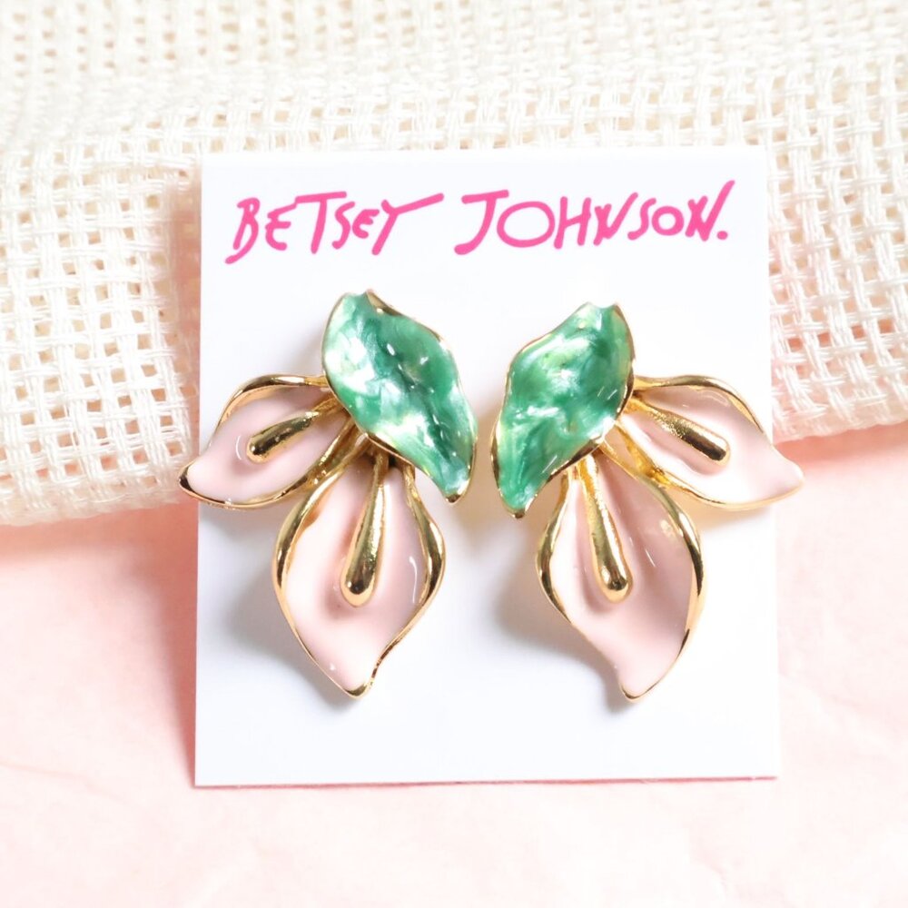 Betsey Johnson Floral Leaf Earrings Unique Fashion Jewelry Trend